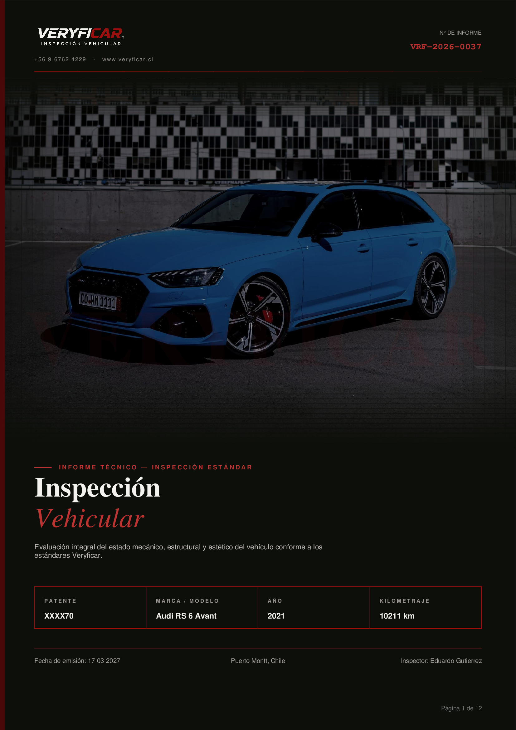 Informe de inspección vehicular